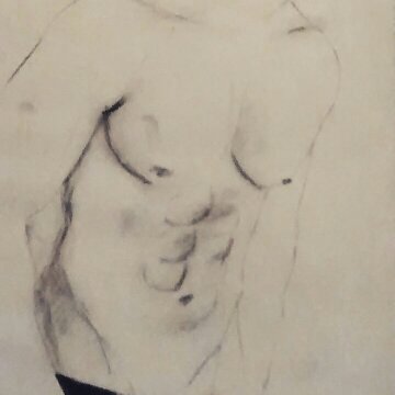 image of charcoal drawing of mans torso