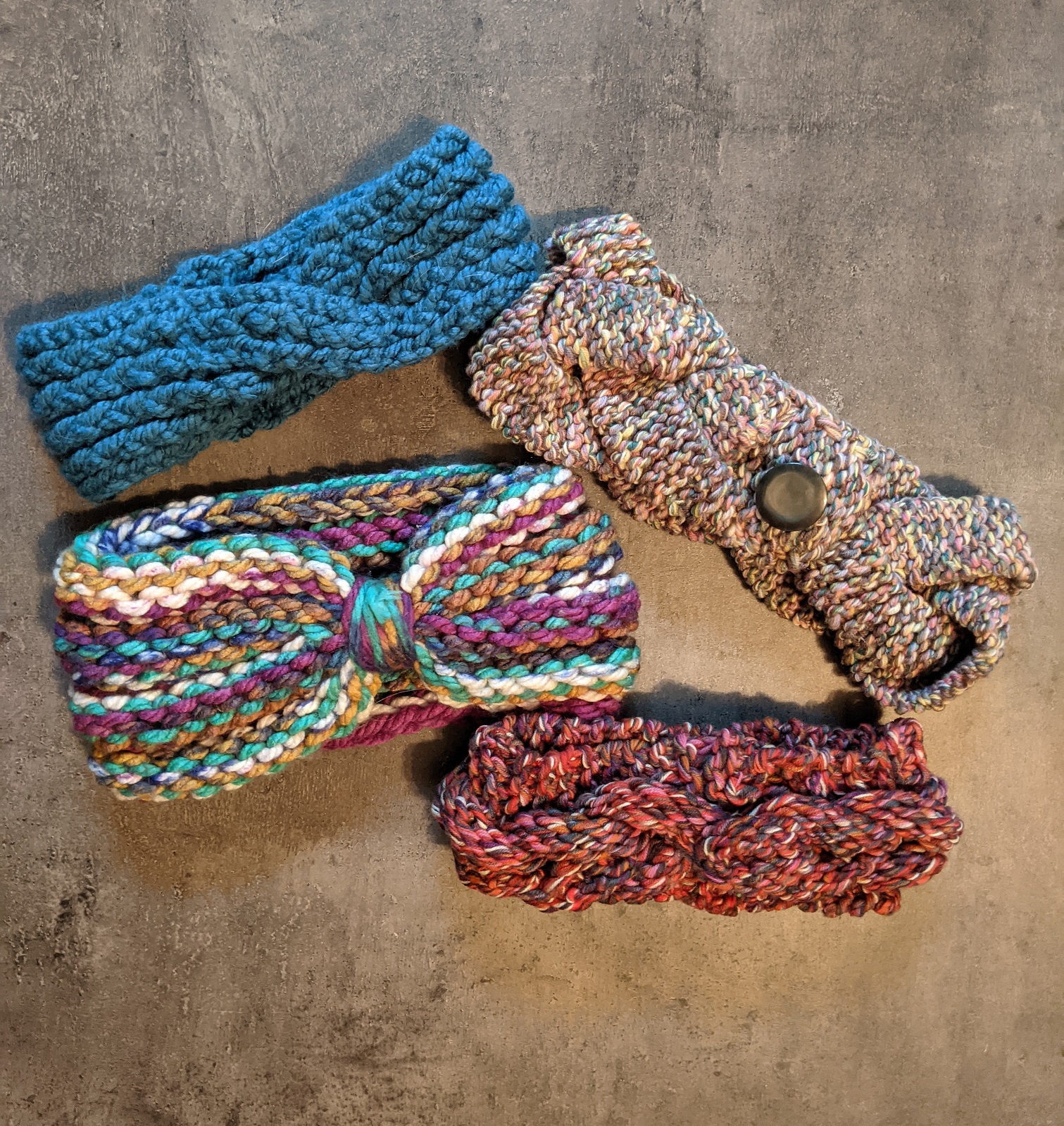 various loomknit headbands